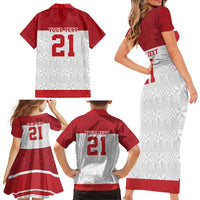 Queensland Tonga Custom Family Matching Short Sleeve Bodycon Dress and Hawaiian Shirt QLD with Tongan Ngatu Pattern LT9 - Polynesian Pride