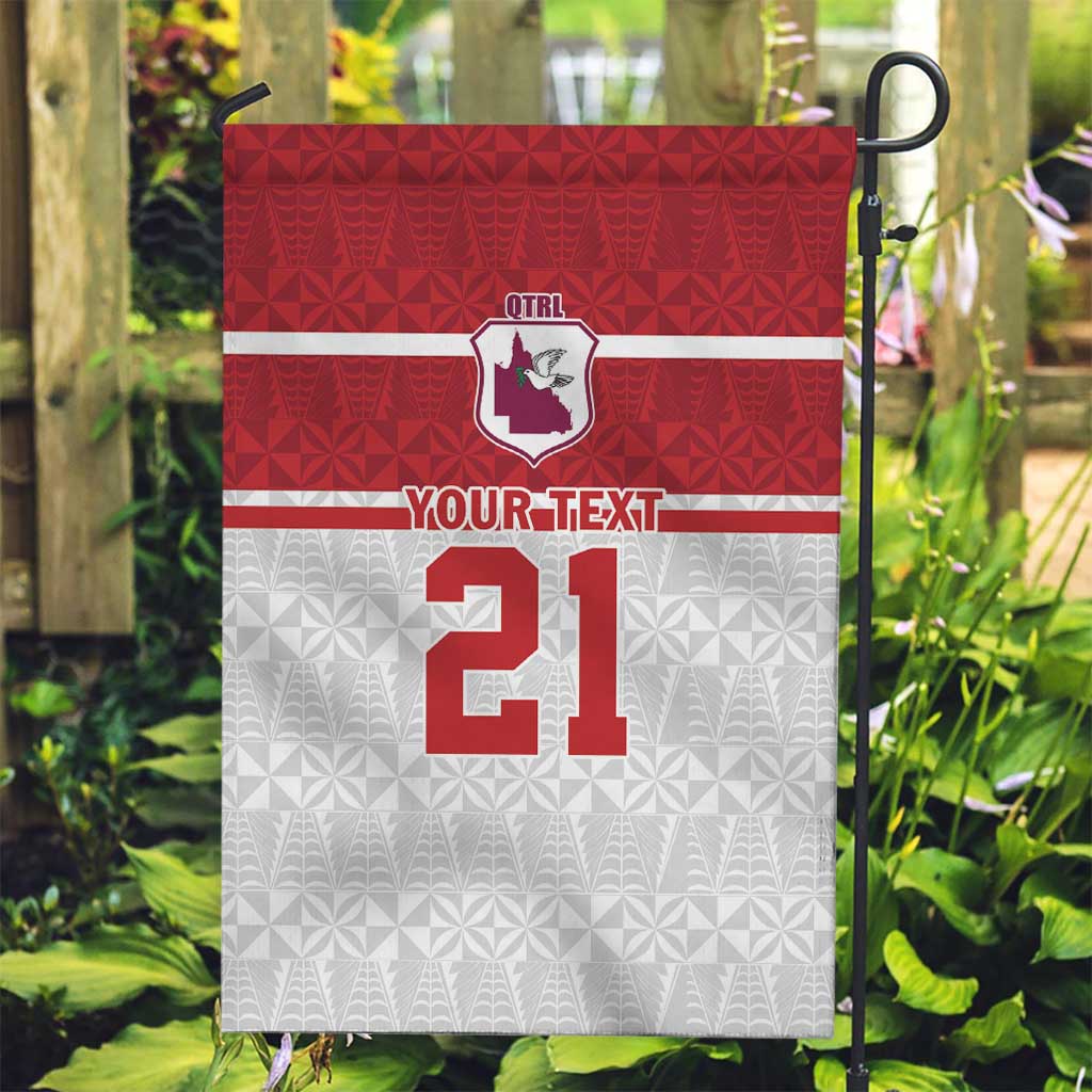 Queensland Tonga Custom Garden Flag QLD with Tongan Ngatu Pattern