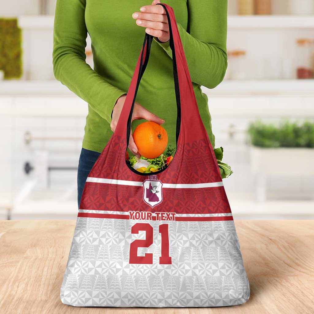 Queensland Tonga Custom Grocery Bag QLD with Tongan Ngatu Pattern