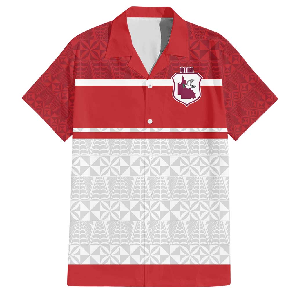 Queensland Tonga Custom Hawaiian Shirt QLD with Tongan Ngatu Pattern