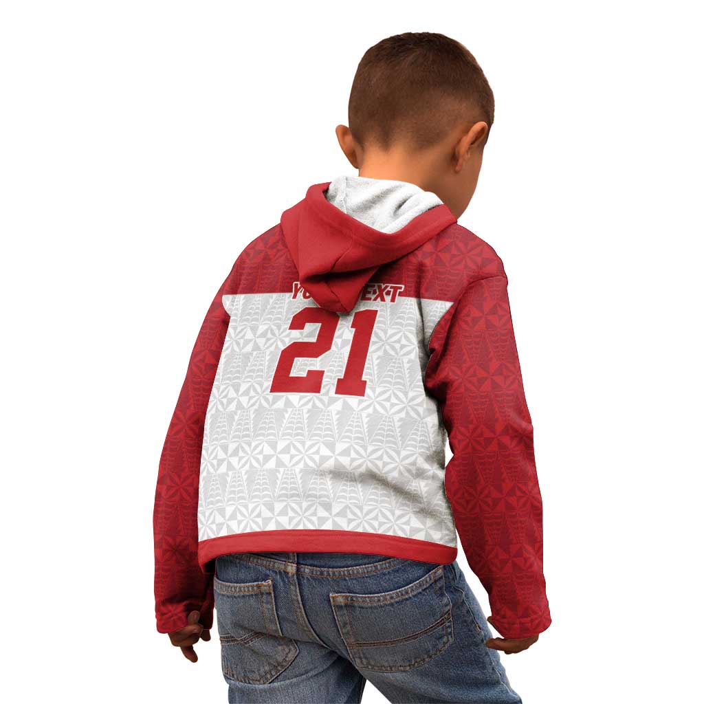 Queensland Tonga Custom Kid Hoodie QLD with Tongan Ngatu Pattern