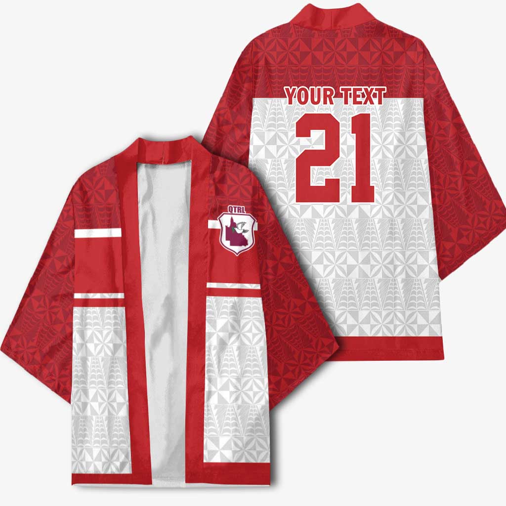 Queensland Tonga Custom Kimono QLD with Tongan Ngatu Pattern - Polynesian Pride