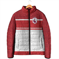 Queensland Tonga Custom Padded Jacket QLD with Tongan Ngatu Pattern - Polynesian Pride
