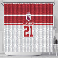 Queensland Tonga Custom Shower Curtain QLD with Tongan Ngatu Pattern