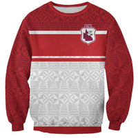 Queensland Tonga Custom Sweatshirt QLD with Tongan Ngatu Pattern LT9 Unisex Red - Polynesian Pride