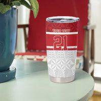 Queensland Tonga Custom Tumbler Cup QLD with Tongan Ngatu Pattern