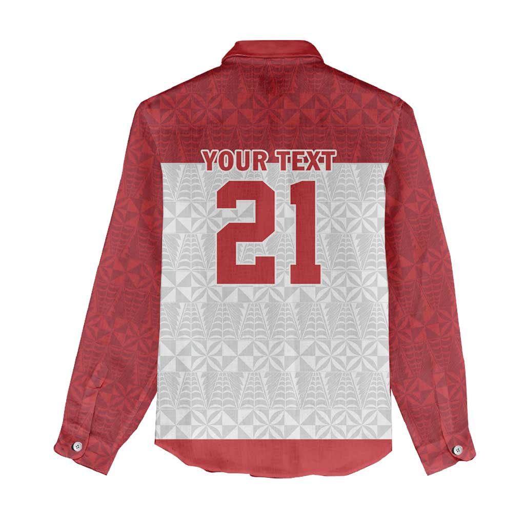 Queensland Tonga Custom Women Casual Shirt QLD with Tongan Ngatu Pattern LT9 - Polynesian Pride