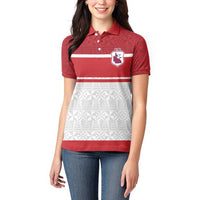 Queensland Tonga Custom Women Polo Shirt QLD with Tongan Ngatu Pattern