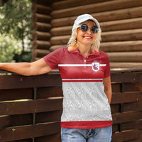 Queensland Tonga Custom Women Polo Shirt QLD with Tongan Ngatu Pattern