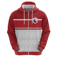Queensland Tonga Custom Zip Hoodie QLD with Tongan Ngatu Pattern