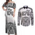 Personalised Tonga 676 Couples Matching Off Shoulder Maxi Dress and Long Sleeve Button Shirt Tribal Kupesi Ngatu Unique