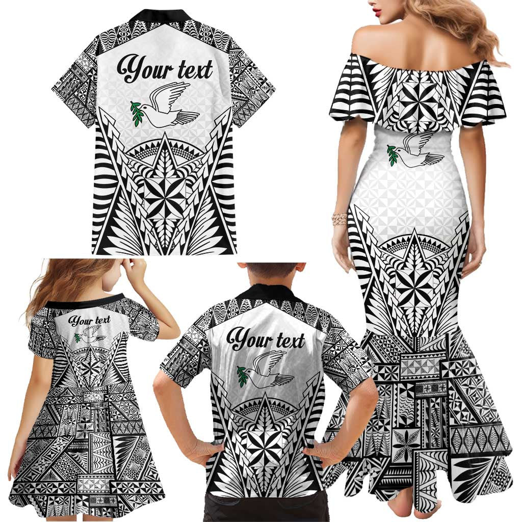 Personalised Tonga 676 Family Matching Mermaid Dress and Hawaiian Shirt Tribal Kupesi Ngatu Unique LT9 - Polynesian Pride