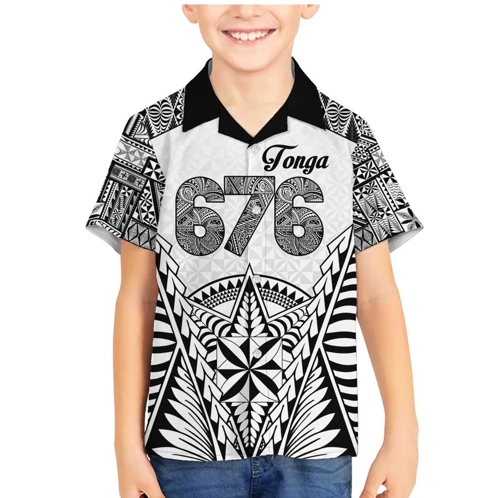 Personalised Tonga 676 Family Matching Mermaid Dress and Hawaiian Shirt Tribal Kupesi Ngatu Unique LT9 Son's Shirt White - Polynesian Pride