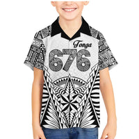 Personalised Tonga 676 Family Matching Mermaid Dress and Hawaiian Shirt Tribal Kupesi Ngatu Unique LT9 Son's Shirt White - Polynesian Pride