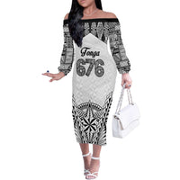 Personalised Tonga 676 Family Matching Off The Shoulder Long Sleeve Dress and Hawaiian Shirt Tribal Kupesi Ngatu Unique