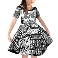 Personalised Tonga 676 Family Matching Off Shoulder Short Dress and Hawaiian Shirt Tribal Kupesi Ngatu Unique