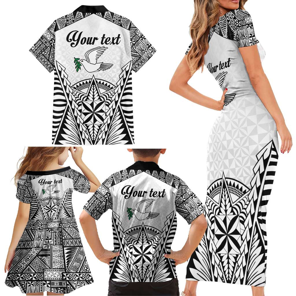 Personalised Tonga 676 Family Matching Short Sleeve Bodycon Dress and Hawaiian Shirt Tribal Kupesi Ngatu Unique LT9 - Polynesian Pride