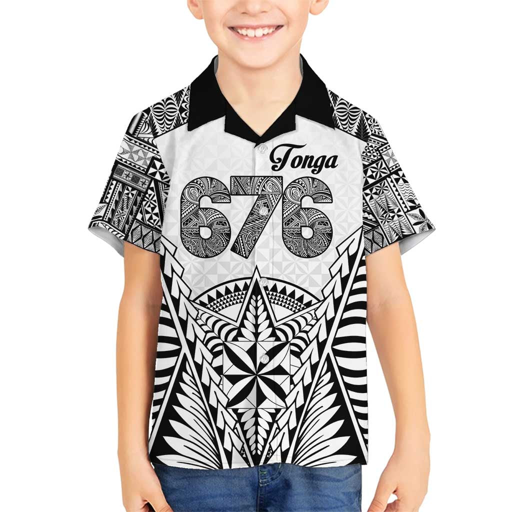 Personalised Tonga 676 Family Matching Summer Maxi Dress and Hawaiian Shirt Tribal Kupesi Ngatu Unique LT9 Son's Shirt White - Polynesian Pride