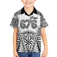 Personalised Tonga 676 Family Matching Summer Maxi Dress and Hawaiian Shirt Tribal Kupesi Ngatu Unique LT9 Son's Shirt White - Polynesian Pride