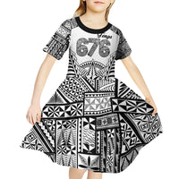 Personalised Tonga 676 Kid Short Sleeve Dress Tribal Kupesi Ngatu Unique