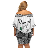 Personalised Tonga 676 Off Shoulder Short Dress Tribal Kupesi Ngatu Unique