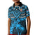 Custom Fiji Rugby Kid Polo Shirt Go Fijian Tapa Arty with World Cup Vibe LT9 Kid Blue - Polynesian Pride