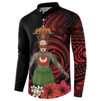 Huli Wigmen Tribe Hela Province Button Sweatshirt Papua New Guinea Indigenous Pattern LT9 - Polynesian Pride