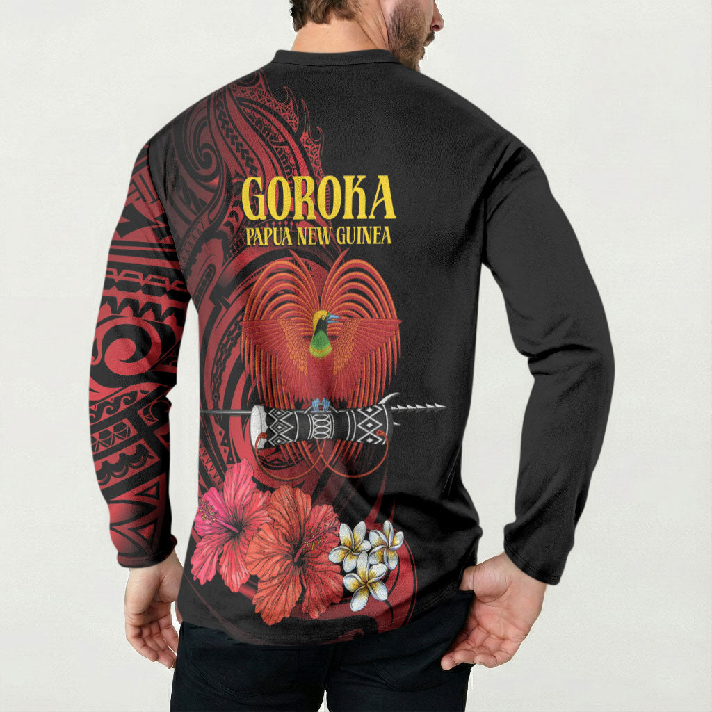 Huli Wigmen Tribe Hela Province Button Sweatshirt Papua New Guinea Indigenous Pattern LT9 - Polynesian Pride