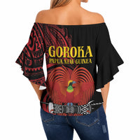 Huli Wigmen Tribe Hela Province Off Shoulder Wrap Waist Top Papua New Guinea Indigenous Pattern LT9 - Polynesian Pride
