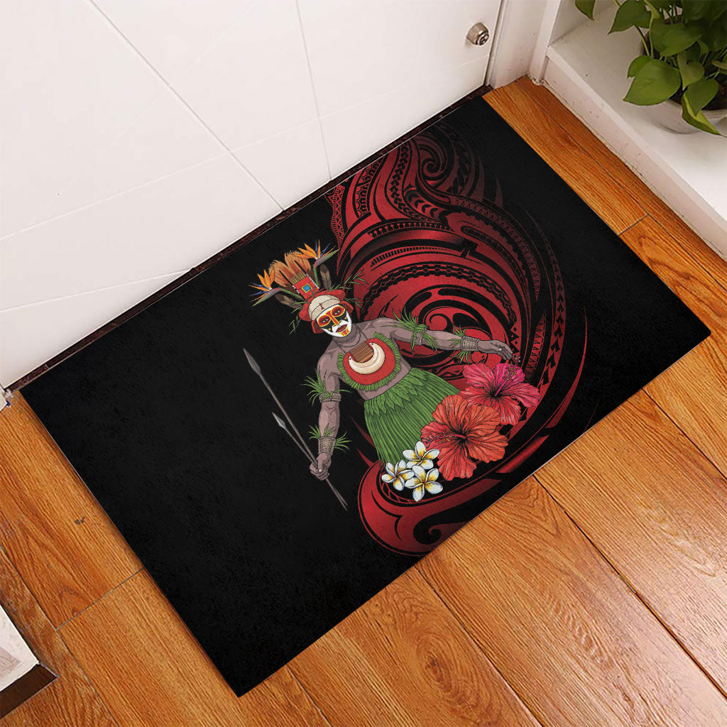 Huli Wigmen Tribe Hela Province Rubber Doormat Papua New Guinea Indigenous Pattern LT9 - Polynesian Pride