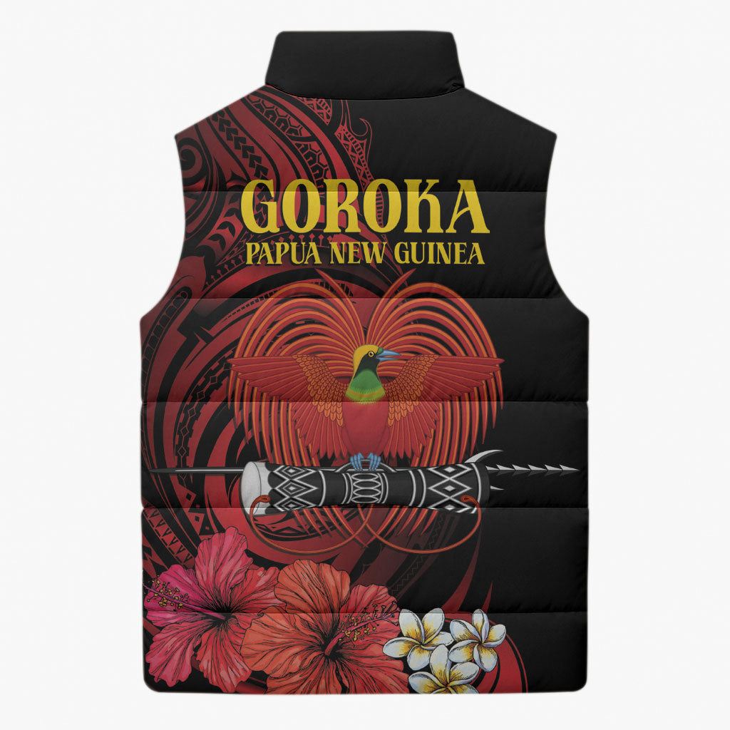 Huli Wigmen Tribe Hela Province Sleeveless Puffer Jacket Papua New Guinea Indigenous Pattern LT9 - Polynesian Pride