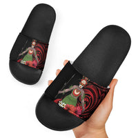 Huli Wigmen Tribe Hela Province Slide Sandals Papua New Guinea Indigenous Pattern LT9 - Polynesian Pride