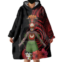 Huli Wigmen Tribe Hela Province Wearable Blanket Hoodie Papua New Guinea Indigenous Pattern LT9 - Polynesian Pride