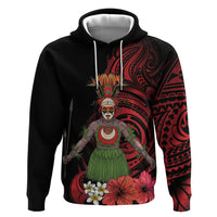 Huli Wigmen Tribe Hela Province Zip Hoodie Papua New Guinea Indigenous Pattern LT9 Pullover Hoodie Black - Polynesian Pride