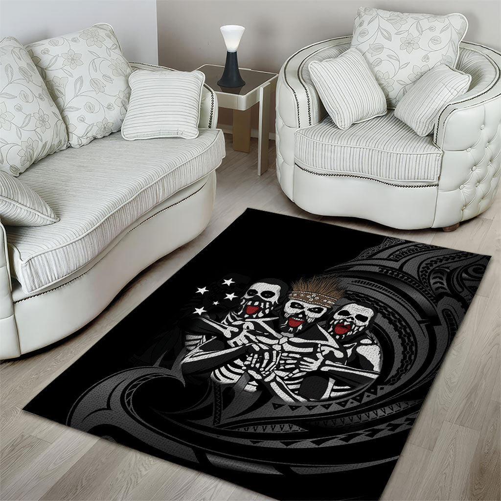 Skeleton Tribe Simbu Province Area Rug Papua New Guinea Indigenous Pattern LT9 - Polynesian Pride