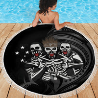 Skeleton Tribe Simbu Province Beach Blanket Papua New Guinea Indigenous Pattern LT9 - Polynesian Pride