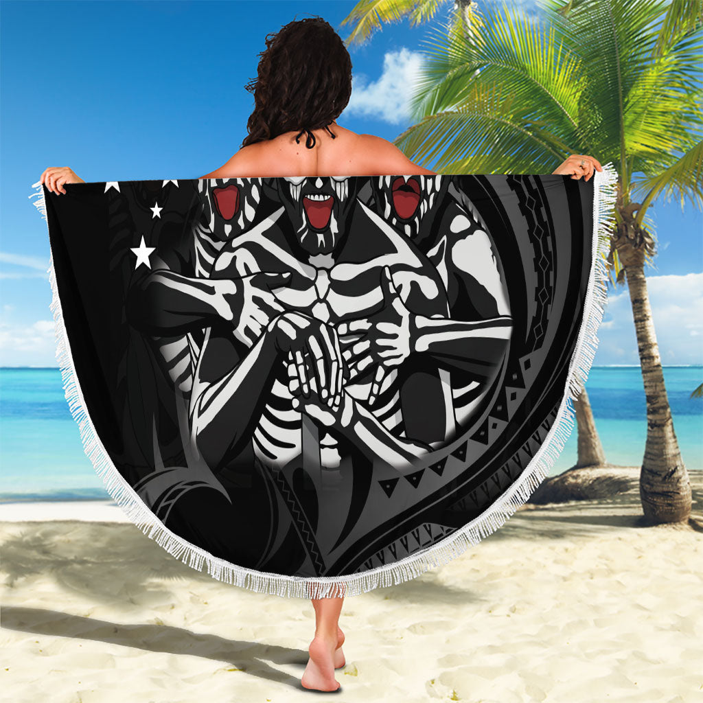 Skeleton Tribe Simbu Province Beach Blanket Papua New Guinea Indigenous Pattern LT9 - Polynesian Pride