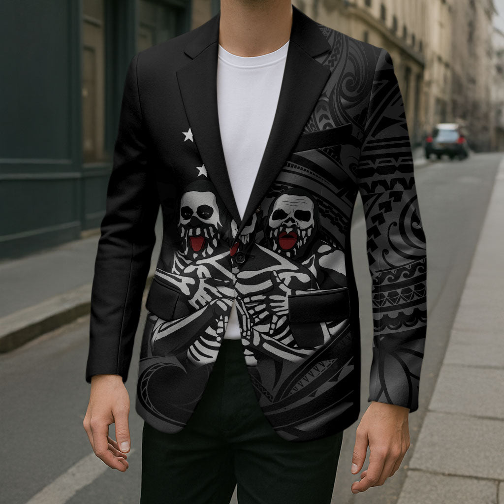 Skeleton Tribe Simbu Province Blazer Papua New Guinea Indigenous Pattern LT9 - Polynesian Pride