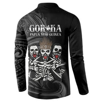 Skeleton Tribe Simbu Province Button Sweatshirt Papua New Guinea Indigenous Pattern LT9 - Polynesian Pride