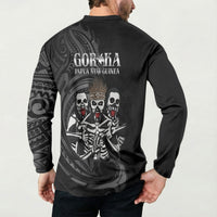 Skeleton Tribe Simbu Province Button Sweatshirt Papua New Guinea Indigenous Pattern LT9 - Polynesian Pride
