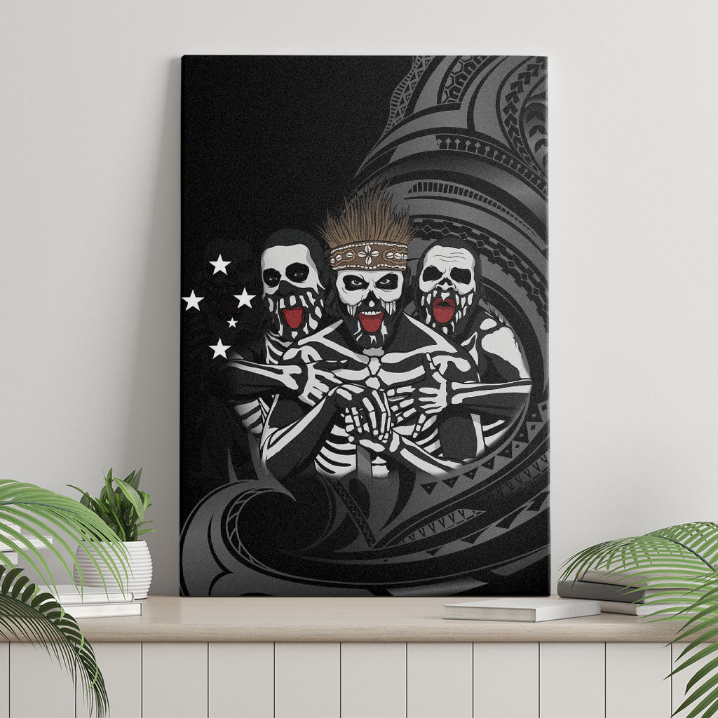 Skeleton Tribe Simbu Province Canvas Wall Art Papua New Guinea Indigenous Pattern LT9 - Polynesian Pride