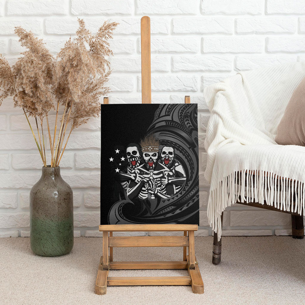 Skeleton Tribe Simbu Province Canvas Wall Art Papua New Guinea Indigenous Pattern LT9 - Polynesian Pride
