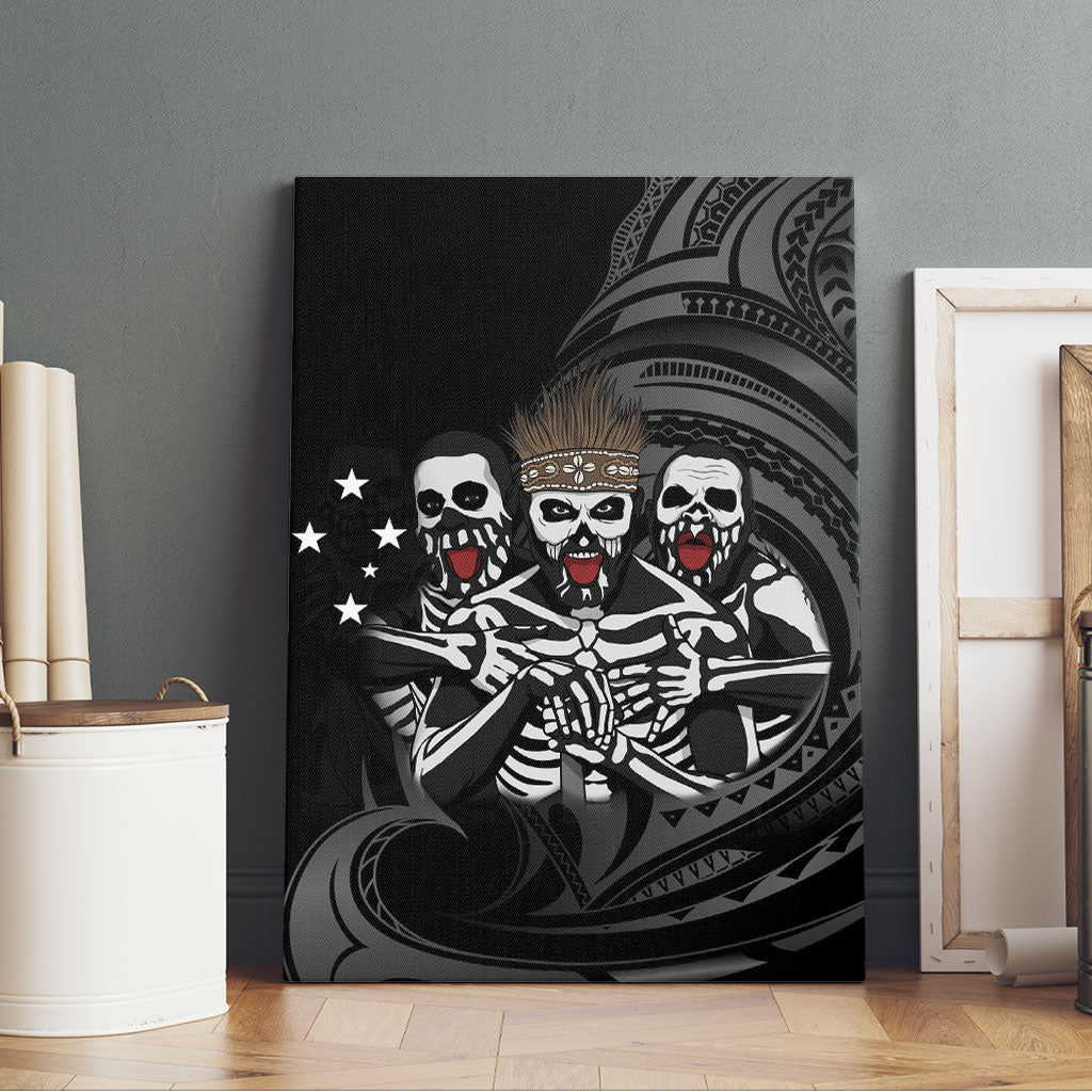 Skeleton Tribe Simbu Province Canvas Wall Art Papua New Guinea Indigenous Pattern LT9 - Polynesian Pride