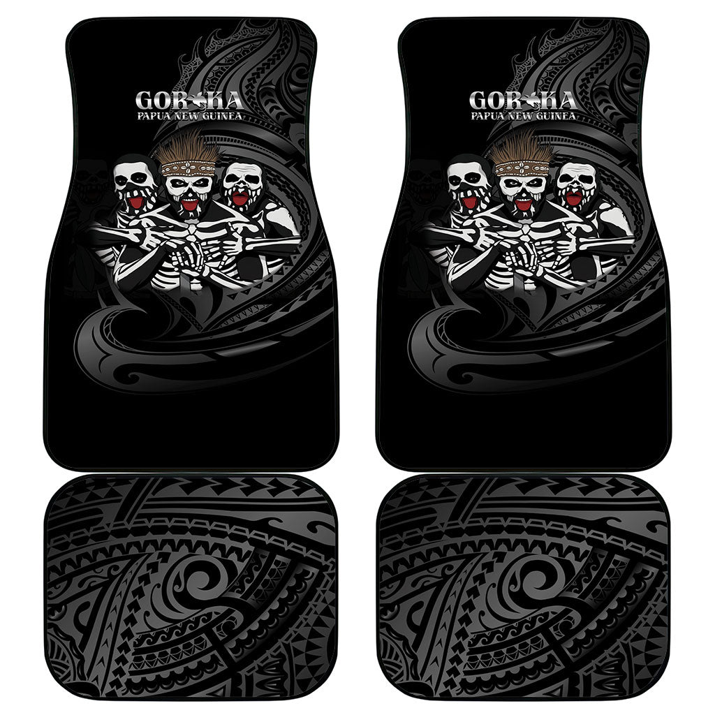 Skeleton Tribe Simbu Province Car Mats Papua New Guinea Indigenous Pattern LT9 - Polynesian Pride