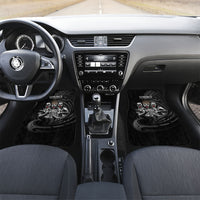 Skeleton Tribe Simbu Province Car Mats Papua New Guinea Indigenous Pattern LT9 Set 2pcs - Front Black - Polynesian Pride