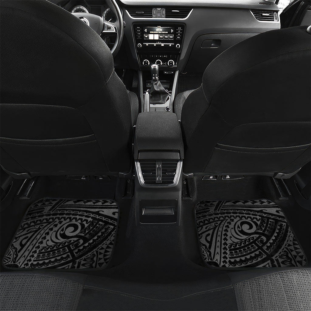 Skeleton Tribe Simbu Province Car Mats Papua New Guinea Indigenous Pattern LT9 Set 2pcs - Back Black - Polynesian Pride