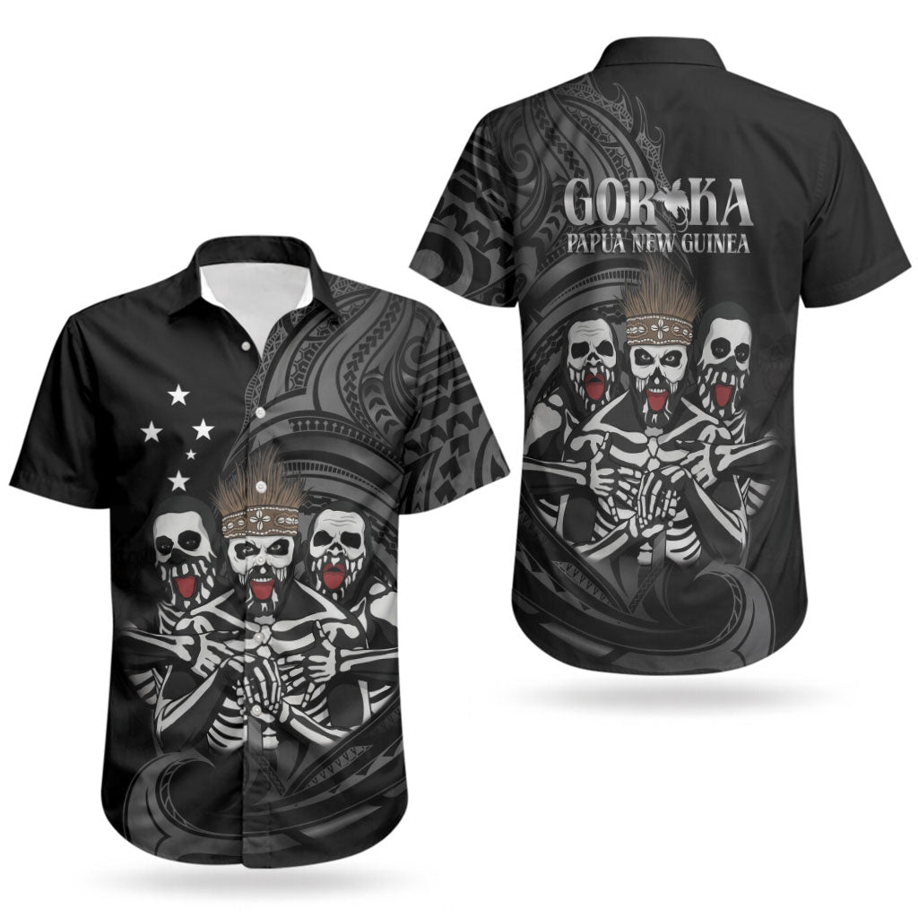 Skeleton Tribe Simbu Province Couples Matching Mermaid Dress and Hawaiian Shirt Papua New Guinea Indigenous Pattern LT9 - Polynesian Pride