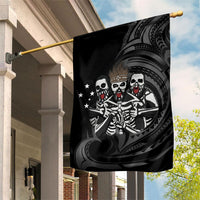 Skeleton Tribe Simbu Province Garden Flag Papua New Guinea Indigenous Pattern LT9 House Flag Black - Polynesian Pride