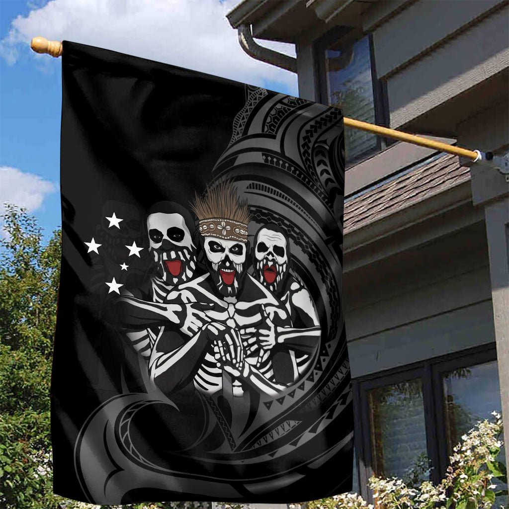 Skeleton Tribe Simbu Province Garden Flag Papua New Guinea Indigenous Pattern LT9 - Polynesian Pride