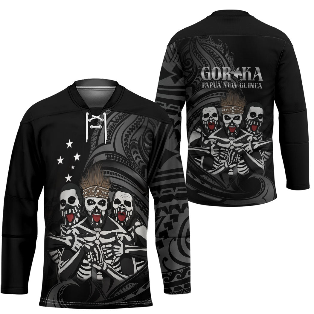 Skeleton Tribe Simbu Province Hockey Jersey Papua New Guinea Indigenous Pattern LT9 - Polynesian Pride